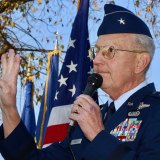 Veterans Day guest speaker Brigadier General David G. Smith, Commander of the Air Component of the California State Guard, delivered remarks. 